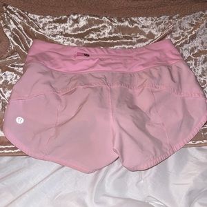 Lululemon baby pink speed up shorts
